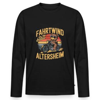 Rente Motorrad Ruhestand lustiger Spruch - Männer Premium Bio Langarmshirt - Schwarz - Vorne - Nico (187cm)