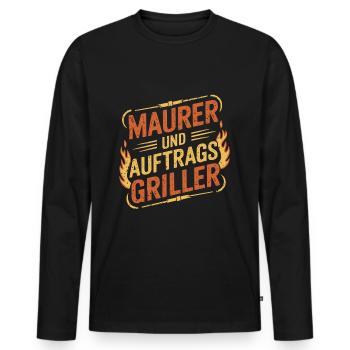 Maurer und Auftragsgriller - Männer Premium Bio Langarmshirt - Schwarz - Vorne - Nico (187cm)