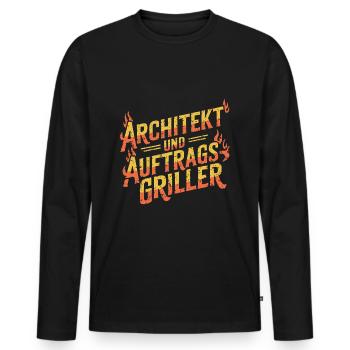 Architekt und Auftragsgriller - Männer Premium Bio Langarmshirt - Schwarz - Vorne - Nico (187cm)
