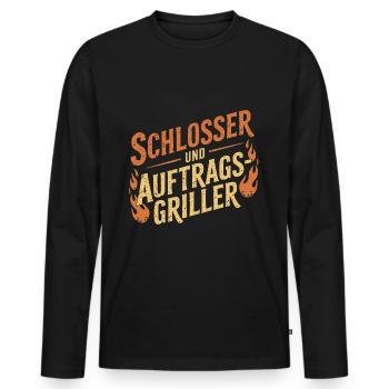 Schlosser und Auftragsgriller - Männer Premium Bio Langarmshirt - Schwarz - Vorne - Nico (187cm)