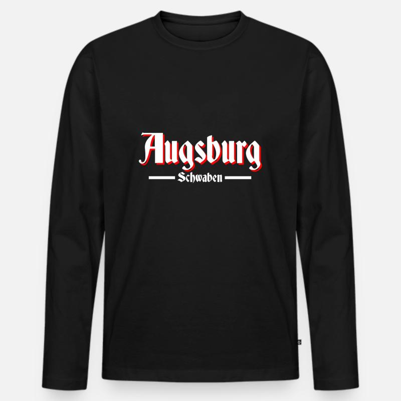 Augsburg - Männer Premium Bio Langarmshirt - Schwarz