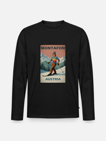 Montafon Skiing Alps - Men's Premium Organic Long Sleeve Shirt - black