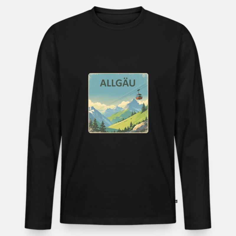Allgäu Allgäu - Männer Premium Bio Langarmshirt - Schwarz