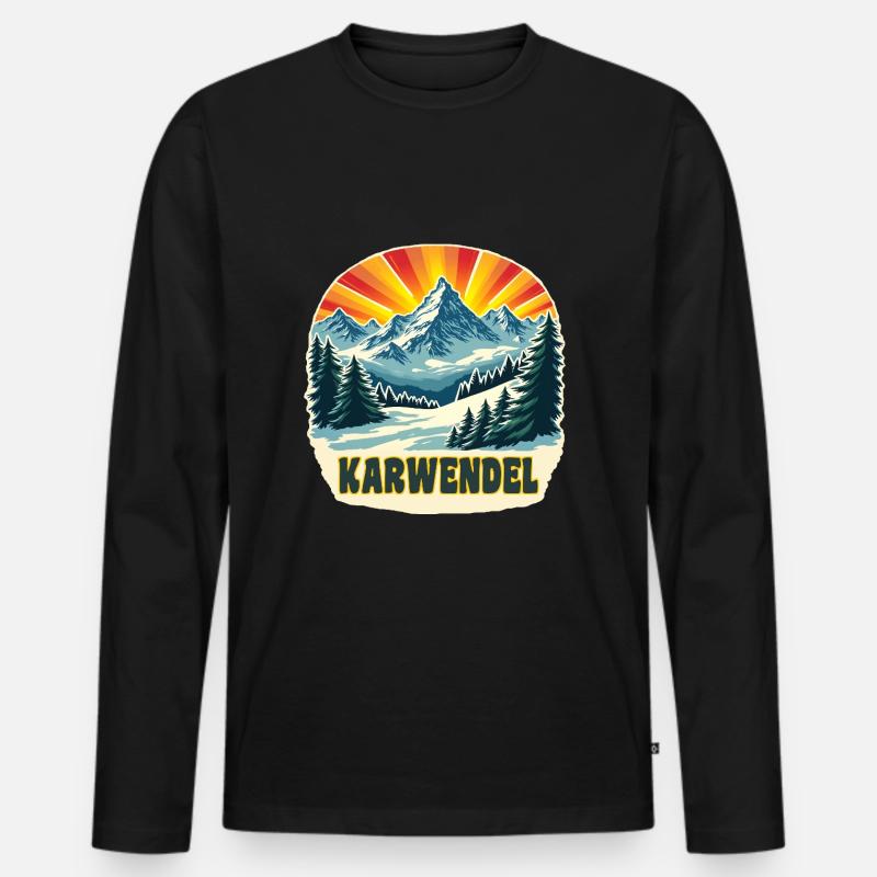 Karwendel - Männer Premium Bio Langarmshirt - Schwarz