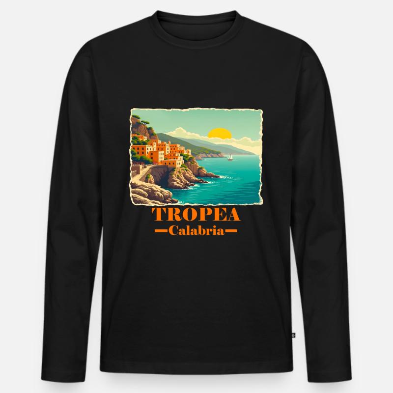 Tropea Calabria orange T-shirt manches longues Premium bio Homme