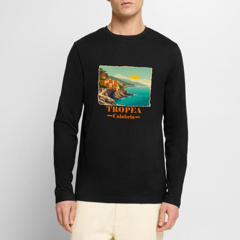 Tropea Calabria orange T-shirt manches longues Premium bio Homme