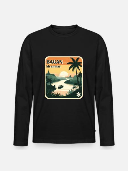 Bagan, Myanmar - Men's Premium Organic Long Sleeve Shirt - black