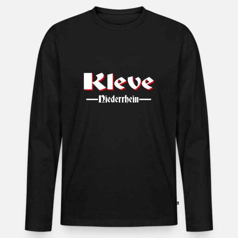 Kleve - Männer Premium Bio Langarmshirt - Schwarz
