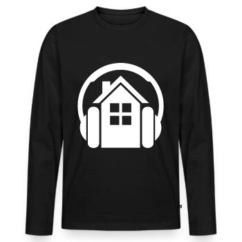 House Music - Men's Premium Organic Long Sleeve Shirt - black - Front - Nico (187cm)