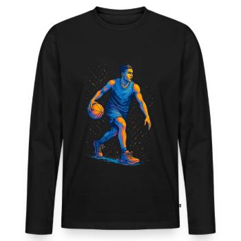 Basketball Basketball Player Basketball Player Man - Men's Premium Organic Long Sleeve Shirt - black - Front - Nico (187cm)