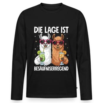 The situation is drunkenness - Men's Premium Organic Long Sleeve Shirt - black - Front - Nico (187cm)