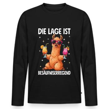 La situation est l’ivresse - T-shirt manches longues Premium bio Homme - noir - Devant - Nico (187cm)