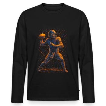 Football Joueur de football Homme - T-shirt manches longues Premium bio Homme - noir - Devant - Nico (187cm)