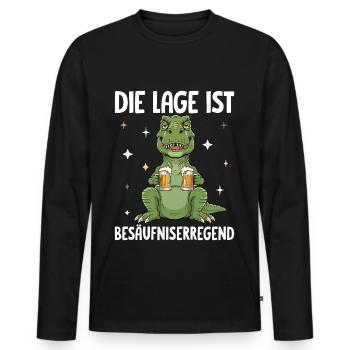 La situation est l’ivresse - T-shirt manches longues Premium bio Homme - noir - Devant - Nico (187cm)