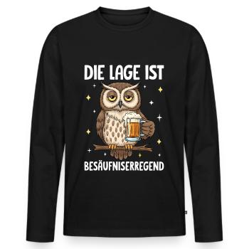 La situation est l’ivresse - T-shirt manches longues Premium bio Homme - noir - Devant - Nico (187cm)