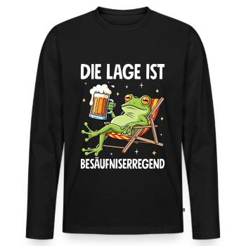 La situation est l’ivresse - T-shirt manches longues Premium bio Homme - noir - Devant - Nico (187cm)