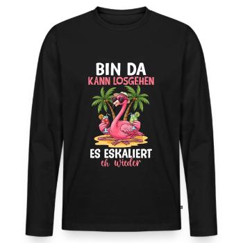 J’y suis, ça peut commencer, ça s’intensifie quand même - T-shirt manches longues Premium bio Homme - noir - Devant - Nico (187cm)