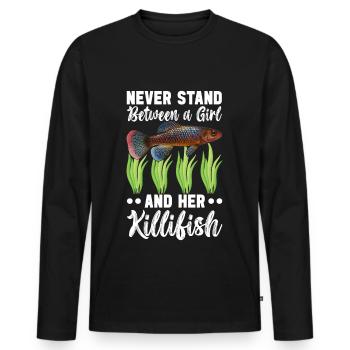 Killifish Egg-laying Tooth Doughnut Aquarium - Men's Premium Organic Long Sleeve Shirt - black - Front - Nico (187cm)