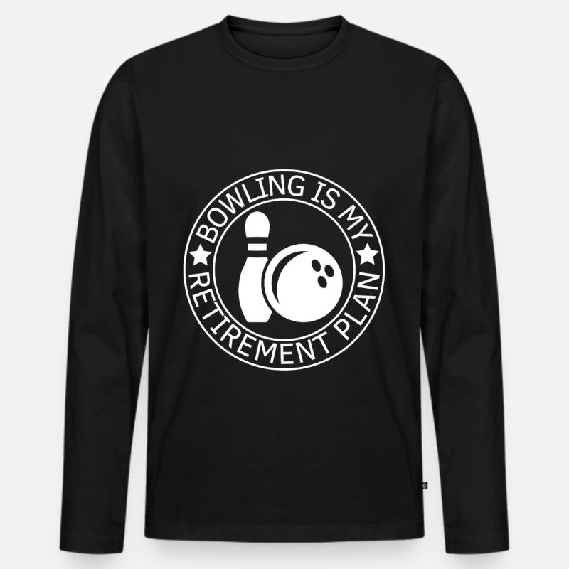 Bowling Ruhestand Spruch Rentner - Männer Premium Bio Langarmshirt - Schwarz