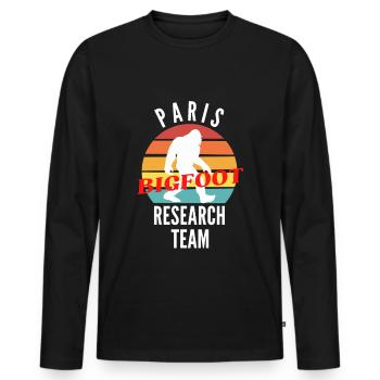 PARIS BIGFOOT RESEARCH TEAM - T-shirt manches longues Premium bio Homme - noir - Devant - Nico (187cm)