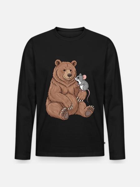Bear and Mouse - Men's Premium Organic Long Sleeve Shirt - black