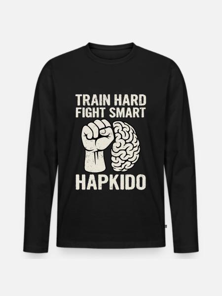 Train Hard Fight Smart Hapkido - Men's Premium Organic Long Sleeve Shirt - black
