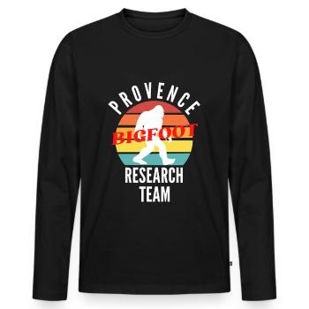 PROVENCE BIGFOOT RESEARCH TEAM - T-shirt manches longues Premium bio Homme - noir - Devant - Nico (187cm)