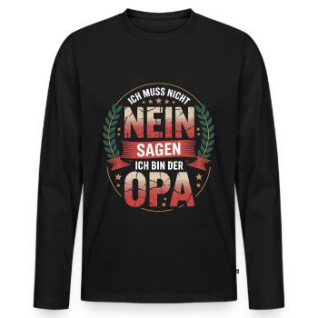 Opa Großvater Geburtstag, Opa Vatertag lustig - Männer Premium Bio Langarmshirt - Schwarz - Vorne - Nico (187cm)