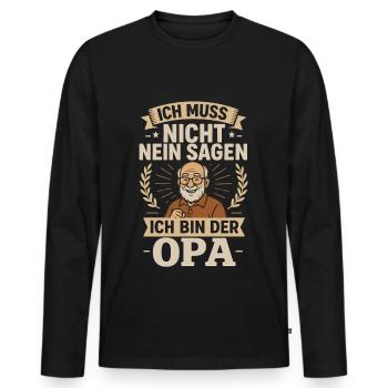 Opa Großvater Geburtstag, Opa Vatertag lustig - Männer Premium Bio Langarmshirt - Schwarz - Vorne - Nico (187cm)