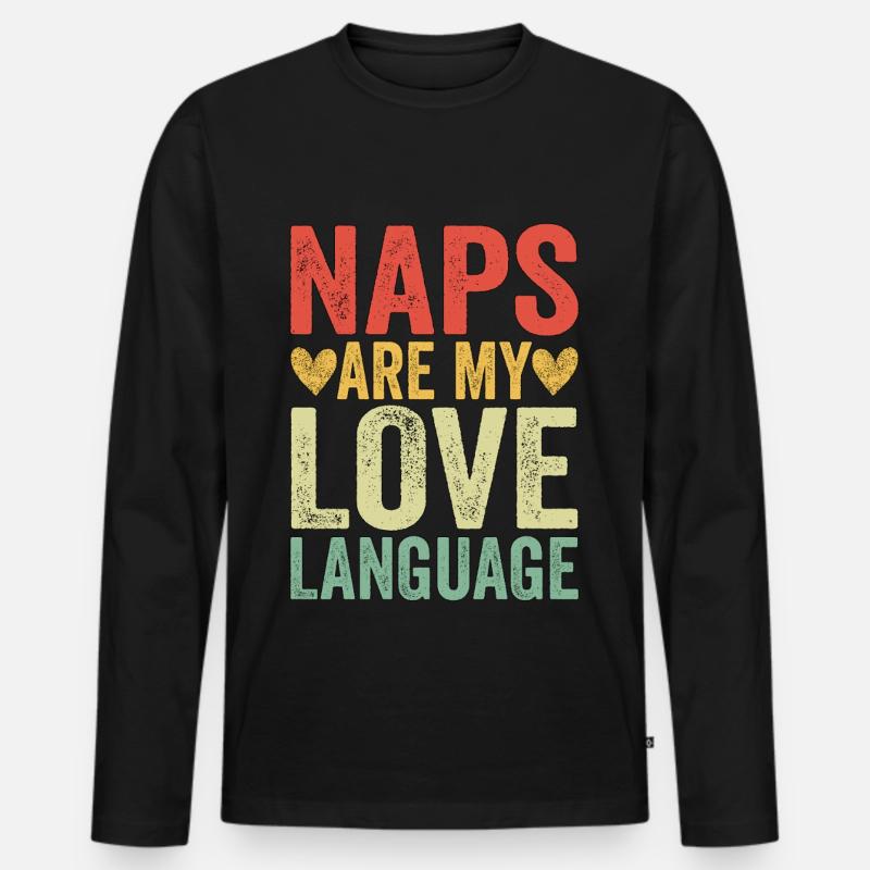 Naps Are My Love Language - Männer Premium Bio Langarmshirt - Schwarz