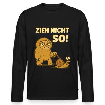 Faultier Spruch Zieh Nicht So Schnecke Wandern - Männer Premium Bio Langarmshirt - Schwarz - Vorne - Nico (187cm)