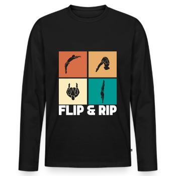 Diving diving board - Men's Premium Organic Long Sleeve Shirt - black - Front - Nico (187cm)