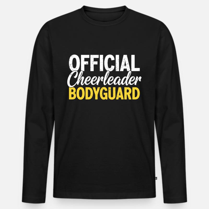 Official Cheerleader Bodyguard - Männer Premium Bio Langarmshirt - Schwarz