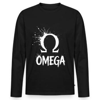 Symbole Omega Splash - T-shirt manches longues Premium bio Homme - noir - Devant - Nico (187cm)