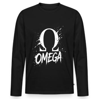 Symbole Omega Splash - T-shirt manches longues Premium bio Homme - noir - Devant - Nico (187cm)