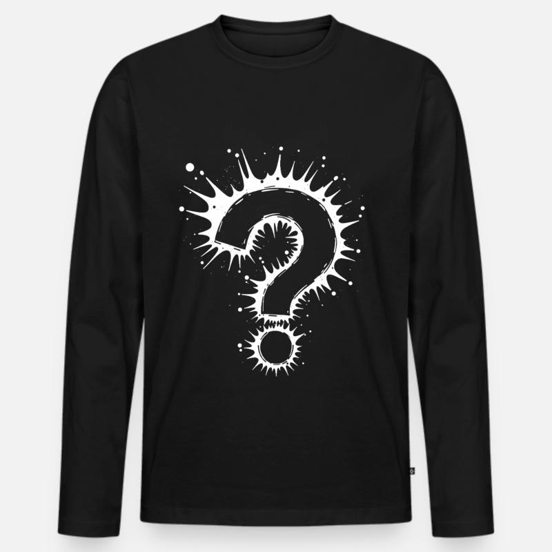 What Fragezeichen Splash - Männer Premium Bio Langarmshirt - Schwarz