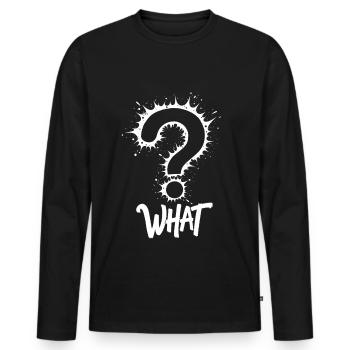 Quel point d’interrogation Splash - T-shirt manches longues Premium bio Homme - noir - Devant - Nico (187cm)