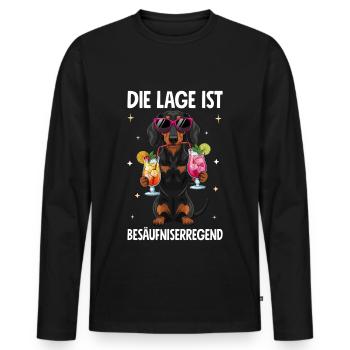 Die Lage Ist Besäufniserregend - Männer Premium Bio Langarmshirt - Schwarz - Vorne - Nico (187cm)