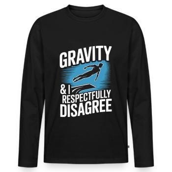 Diving diving board - Men's Premium Organic Long Sleeve Shirt - black - Front - Nico (187cm)