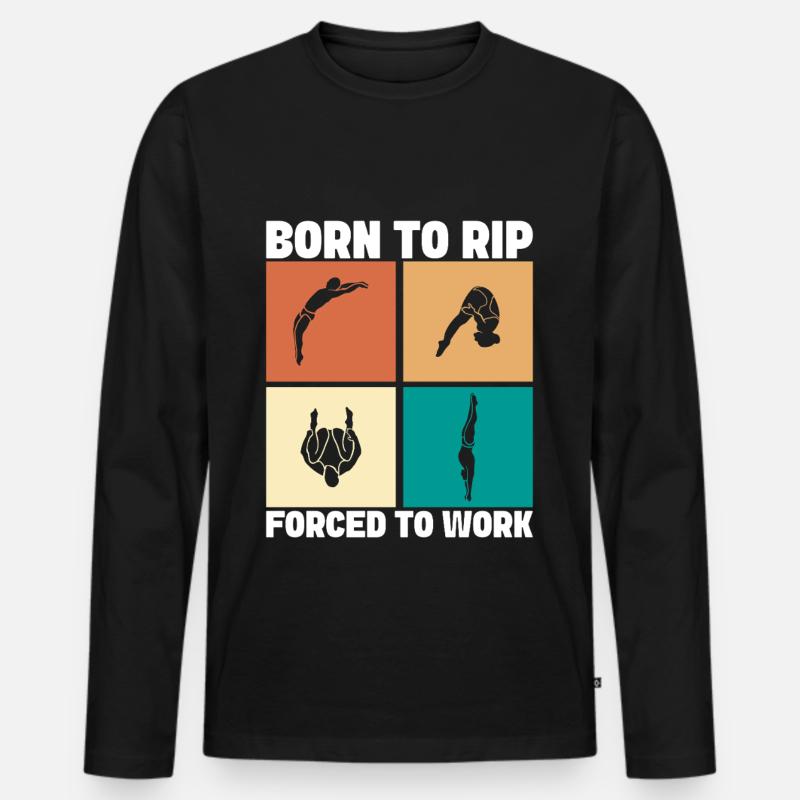 Kunstspringen Turmspringer Sprungbrett - Männer Premium Bio Langarmshirt - Schwarz
