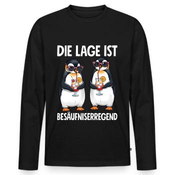 Die Lage Ist Besäufniserregend - Männer Premium Bio Langarmshirt - Schwarz - Vorne - Nico (187cm)