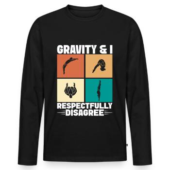 Diving diving board - Men's Premium Organic Long Sleeve Shirt - black - Front - Nico (187cm)