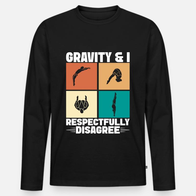 Kunstspringen Turmspringer Sprungbrett - Männer Premium Bio Langarmshirt - Schwarz