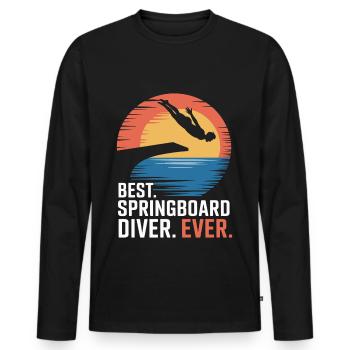 Diving diving board - Men's Premium Organic Long Sleeve Shirt - black - Front - Nico (187cm)