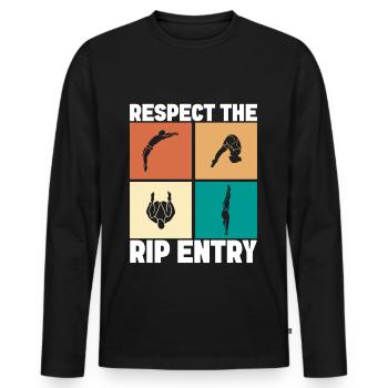 Diving diving board - Men's Premium Organic Long Sleeve Shirt - black - Front - Nico (187cm)
