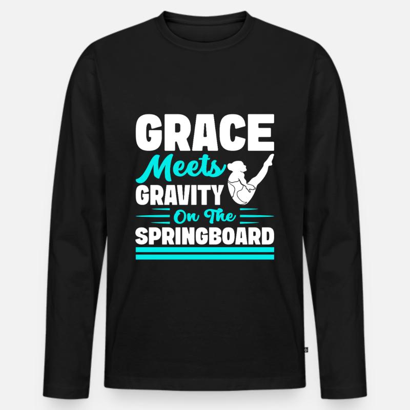 Kunstspringen Turmspringer Sprungbrett - Männer Premium Bio Langarmshirt - Schwarz