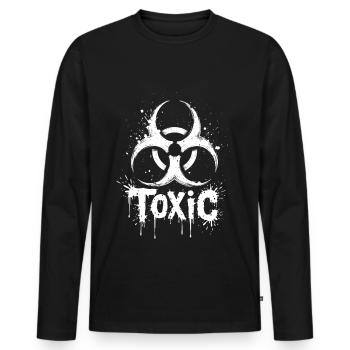 Biohazard Symbol Toxic Grunge Style - Men's Premium Organic Long Sleeve Shirt - black - Front - Nico (187cm)