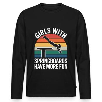 Diving diving board - Men's Premium Organic Long Sleeve Shirt - black - Front - Nico (187cm)