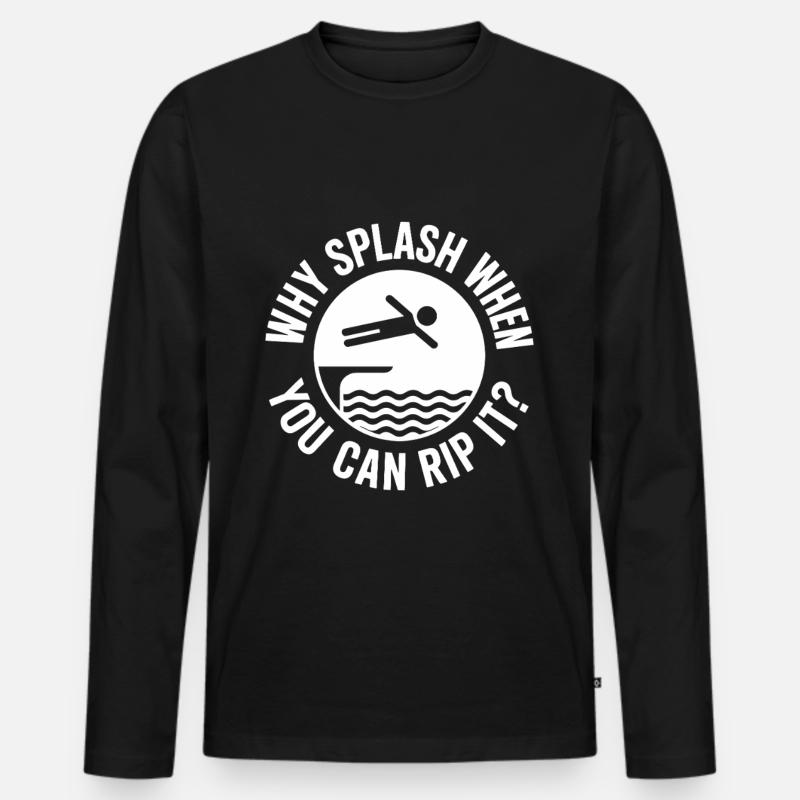 Kunstspringen Turmspringer Sprungbrett - Männer Premium Bio Langarmshirt - Schwarz