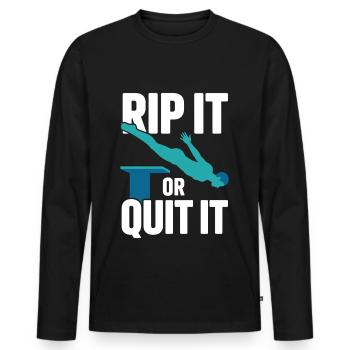 Diving diving board - Men's Premium Organic Long Sleeve Shirt - black - Front - Nico (187cm)
